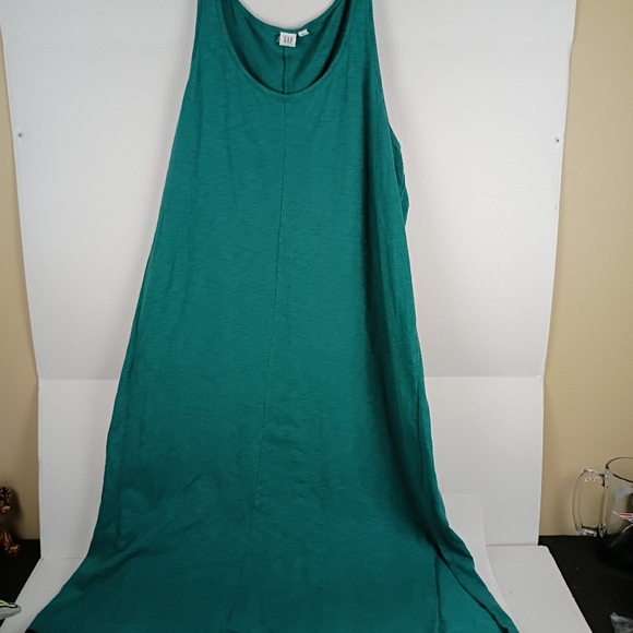 ❗️Women's GAP Scoopneck Sleeveless Midi Dress Jade stone green Size XXL - Picture 1 of 5